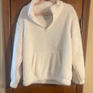 Cozy White Sherpa Pullover